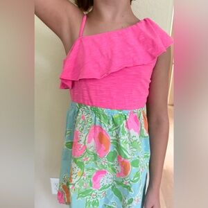 Lilly Pulitzer Pink and Green Floral Skirt
